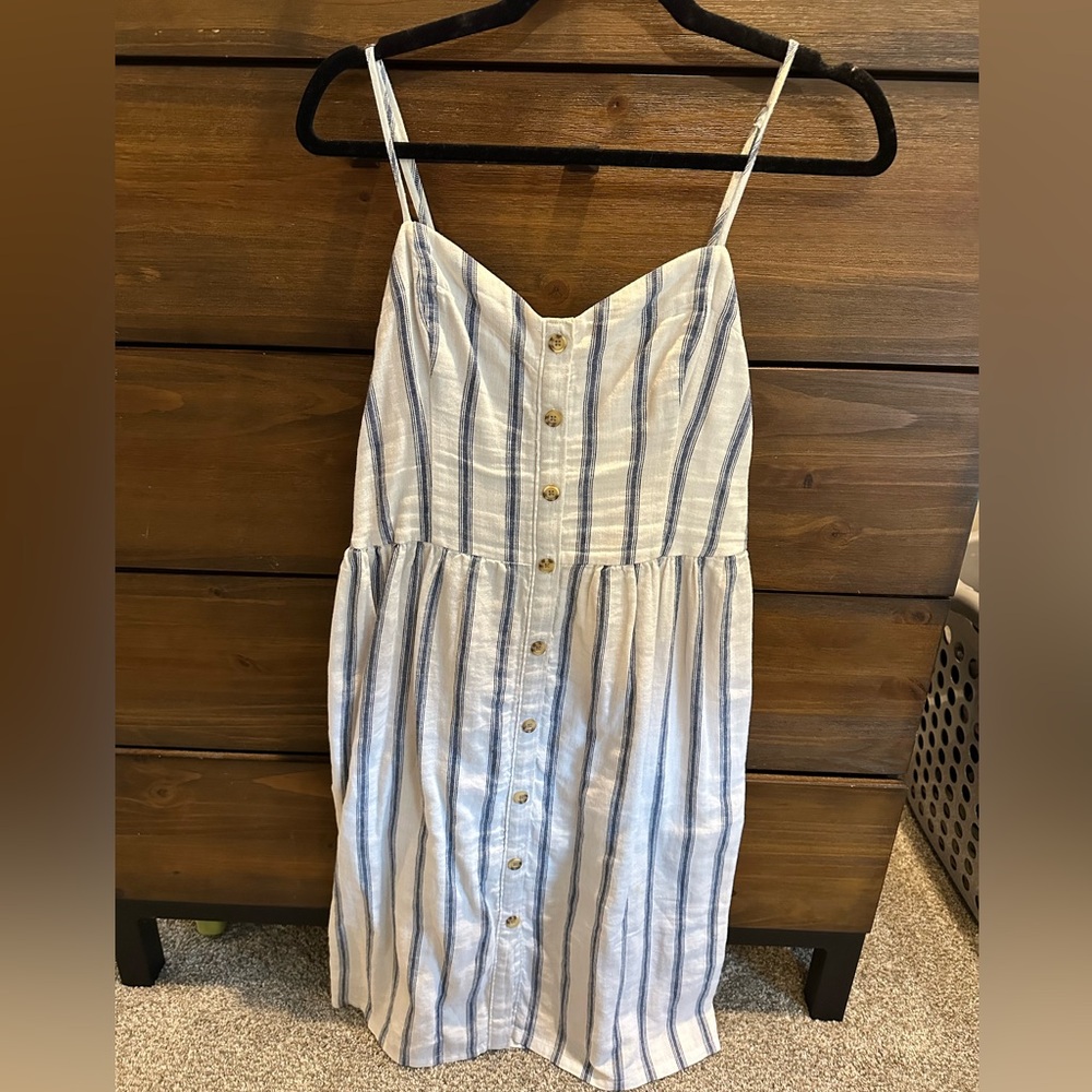 Abercrombie & Fitch Blue and White Striped Midi Dress